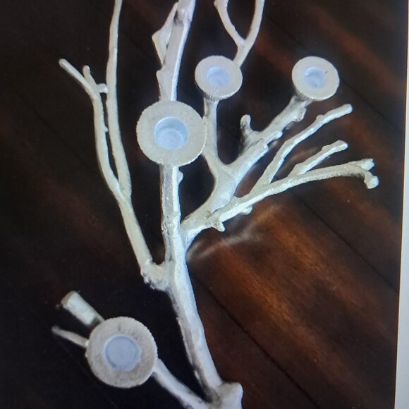 Unique Silver Tree Branch Candelabra 4 Candle Holders 23 Inches Long - Picture 5 of 10